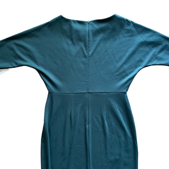 $129 Org NWT Calvin Klein Green Sheath Dress Sz L Capsule Minimalist Pearl Event - Picture 3 of 8